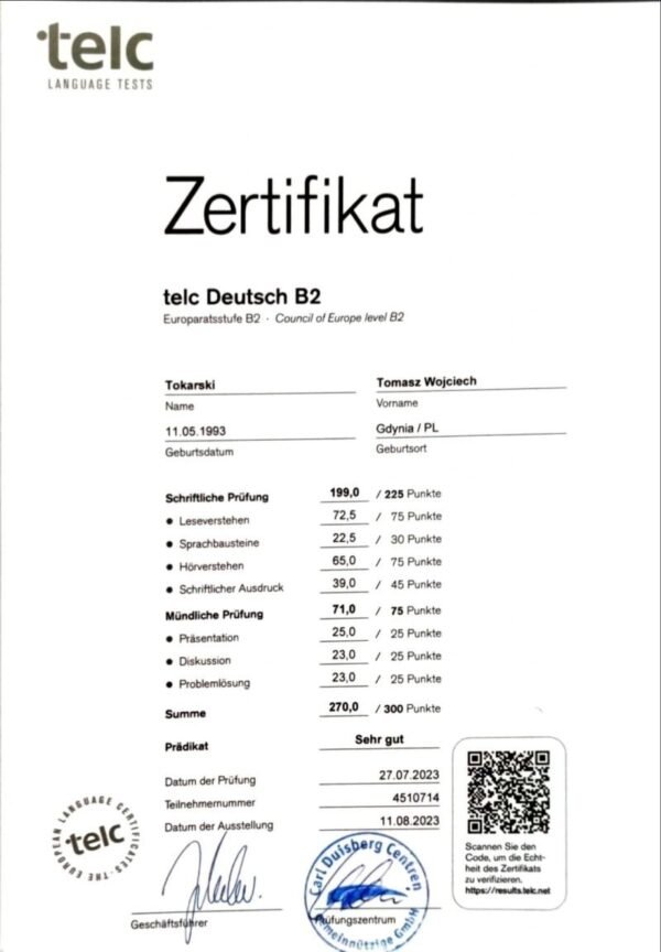 TELC Zertifikat kaufen